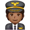 Pilot: Medium-Dark Skin Tone Emoji 🧑🏾‍✈️ image - Samsung style