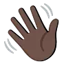 Waving Hand: Dark Skin Tone Emoji 👋🏿 image - Google Noto Color Animated style