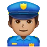 Man Police Officer: Medium Skin Tone Emoji 👮🏽‍♂️ image - Samsung style