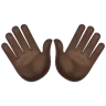 Open Hands: Dark Skin Tone Emoji 👐🏿 image - WhatsApp style