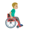 Man In Manual Wheelchair Facing Right: Medium-Light Skin Tone Emoji 👨🏼‍🦽‍➡️ image - Google Noto Color style