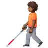 Person With White Cane: Medium-Dark Skin Tone Emoji 🧑🏾‍🦯 image - Samsung style
