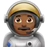Man Astronaut: Medium-Dark Skin Tone Emoji 👨🏾‍🚀 image - Apple style