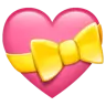 Эмодзи Сердце с бантиком 💝 image - WhatsApp style