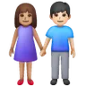 Woman And Man Holding Hands: Medium Skin Tone, Light Skin Tone Emoji 👩🏽‍🤝‍👨🏻 image - Samsung style