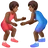 Men Wrestling: Medium-Dark Skin Tone