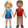 Woman And Man Holding Hands: Medium-Light Skin Tone, Medium Skin Tone Emoji 👩🏼‍🤝‍👨🏽 image - Apple style