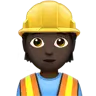 Construction Worker: Dark Skin Tone Emoji 👷🏿 image - Apple style