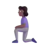 Woman Kneeling: Medium-Dark Skin Tone Emoji 🧎🏾‍♀️ image - Microsoft 3D Fluent style