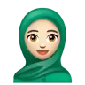 Woman With Headscarf: Light Skin Tone Emoji 🧕🏻 image - WhatsApp style