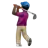 Man Golfing: Dark Skin Tone
