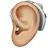 Ear With Hearing Aid: Medium-Light Skin Tone