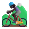 Woman Mountain Biking: Dark Skin Tone Emoji 🚵🏿‍♀️ image - Microsoft 3D Fluent style