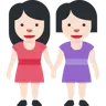 Women Holding Hands: Light Skin Tone Emoji 👭🏻 image - Twitter / X (Twemoji) style