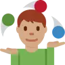 Man Juggling: Medium Skin Tone Emoji 🤹🏽‍♂️ image - Twitter / X (Twemoji) style
