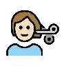 Person Getting Haircut: Light Skin Tone Emoji 💇🏻 image - OpenMoji style