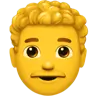 Man: Curly Hair Emoji 👨‍🦱 image - Apple style