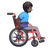 Man In Manual Wheelchair Facing Right: Dark Skin Tone
