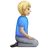Man Kneeling Facing Right: Medium-Light Skin Tone