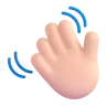Waving Hand: Light Skin Tone Emoji 👋🏻 image - Microsoft 3D Fluent style