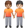 People Holding Hands: Medium Skin Tone, Light Skin Tone Emoji 🧑🏽‍🤝‍🧑🏻 image - Samsung style