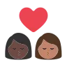 Kiss: Woman, Woman, Dark Skin Tone, Medium Skin Tone Emoji 👩🏿‍❤️‍💋‍👩🏽 image - Tossface style