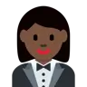 Woman In Tuxedo: Dark Skin Tone Emoji 🤵🏿‍♀️ image - Twitter / X (Twemoji) style