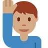 Man Raising Hand: Medium Skin Tone Emoji 🙋🏽‍♂️ image - Twitter / X (Twemoji) style