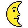 Emoji Last Quarter Moon with Face 🌜 image - OpenMoji style
