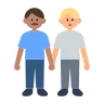 Men Holding Hands: Medium Skin Tone, Medium-Light Skin Tone Emoji 👨🏽‍🤝‍👨🏼 image - Tossface style