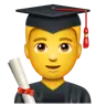 Man Student Emoji 👨‍🎓 image - WhatsApp style
