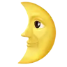 First Quarter Moon with Face Emoji 🌛 image - Apple style