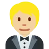 Person In Tuxedo: Medium-Light Skin Tone Emoji 🤵🏼 image - Twitter / X (Twemoji) style
