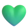 グリーンハート Emoji 💚 image - Microsoft 3D Fluent style