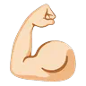 Flexed Biceps: Light Skin Tone Emoji 💪🏻 image - Google Noto Color Animated style