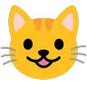 Emoji Gatto sorridente con occhi sorridenti 😸 image - Google Noto Color Animated style