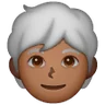 Person: Medium-Dark Skin Tone, White Hair Emoji 🧑🏾‍🦳 image - Samsung style