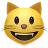ใบหน้าของแมวยิ้มพร้อมกับอ้าปากค้าง Emoji 😺 image - Apple style