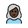Woman: Dark Skin Tone, White Hair Emoji 👩🏿‍🦳 image - OpenMoji style