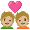 Couple With Heart: Medium-Light Skin Tone Emoji 💑🏼 image - Google Noto Color style