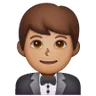 Man In Tuxedo: Medium Skin Tone Emoji 🤵🏽‍♂️ image - Samsung style