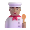 Man Cook: Medium Skin Tone Emoji 👨🏽‍🍳 image - Microsoft 3D Fluent style