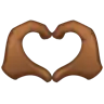 Heart Hands: Medium-Dark Skin Tone Emoji 🫶🏾 image - WhatsApp style