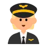 Pilot: Medium-Light Skin Tone Emoji 🧑🏼‍✈️ image - Tossface style