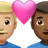 Couple With Heart: Man, Man, Medium-Light Skin Tone, Medium-Dark Skin Tone