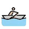 Man Rowing Boat: Medium-Light Skin Tone Emoji 🚣🏼‍♂️ image - OpenMoji style