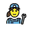 Woman Mechanic Emoji 👩‍🔧 image - OpenMoji style