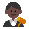 Man Judge: Dark Skin Tone Emoji 👨🏿‍⚖️ image - Tossface style
