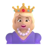 Princess: Medium-Light Skin Tone Emoji 👸🏼 image - Microsoft 3D Fluent style