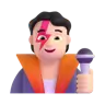 Singer: Light Skin Tone Emoji 🧑🏻‍🎤 image - Microsoft 3D Fluent style